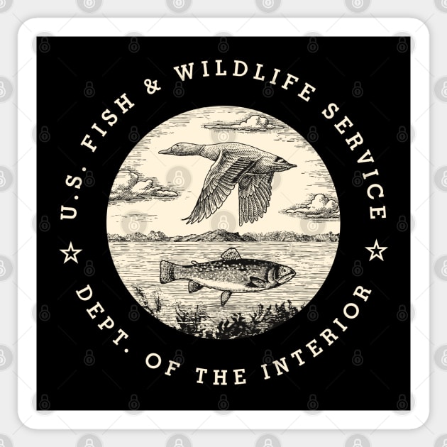 Fish & Wildlife Service 2 by © Buck Tee Originals Sticker by Buck Tee